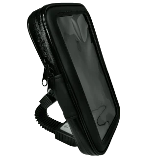 SUPORTE DE CELULAR P/ MOTO - UNIVERSAL (MODELO TIPO BOLSA) TAMANHO 5.8 POL. (147,30MM) SEM CARREGADOR (FIXACAO P/ RETROVISOR)
